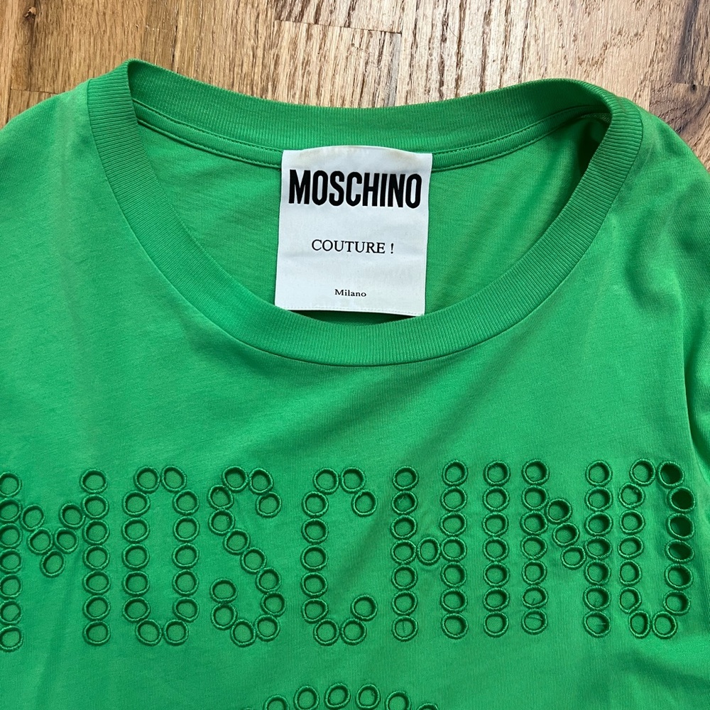 MOSCHINO cut out logo T-shirt Size Medium